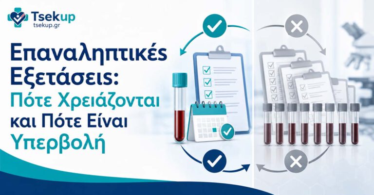 Επαναληπτικές εξετάσεις αίματος με σύγκριση ανάμεσα σε απαραίτητο επανέλεγχο και υπερβολική επανάληψη εξετάσεων