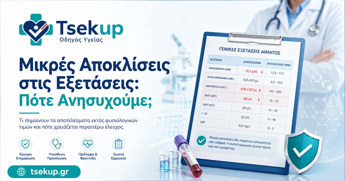 Μικρές αποκλίσεις στις εξετάσεις αίματος και πότε χρειάζεται ανησυχία ή περαιτέρω έλεγχος