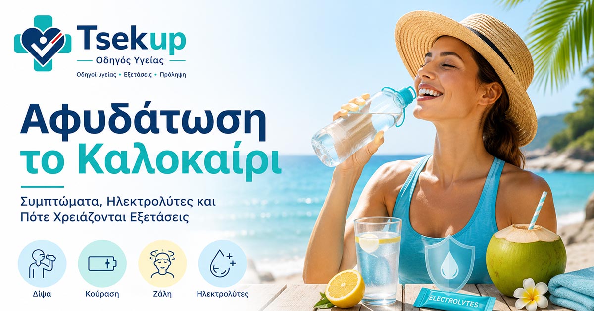 Αφυδάτωση το Καλοκαίρι: Συμπτώματα, Ηλεκτρολύτες και Εξετάσεις